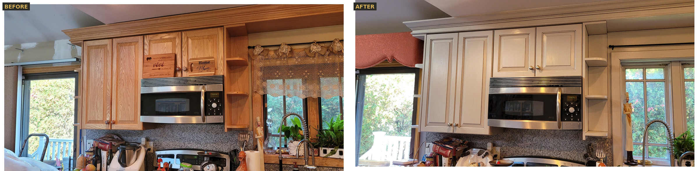 Before & after — kitchen cabinets